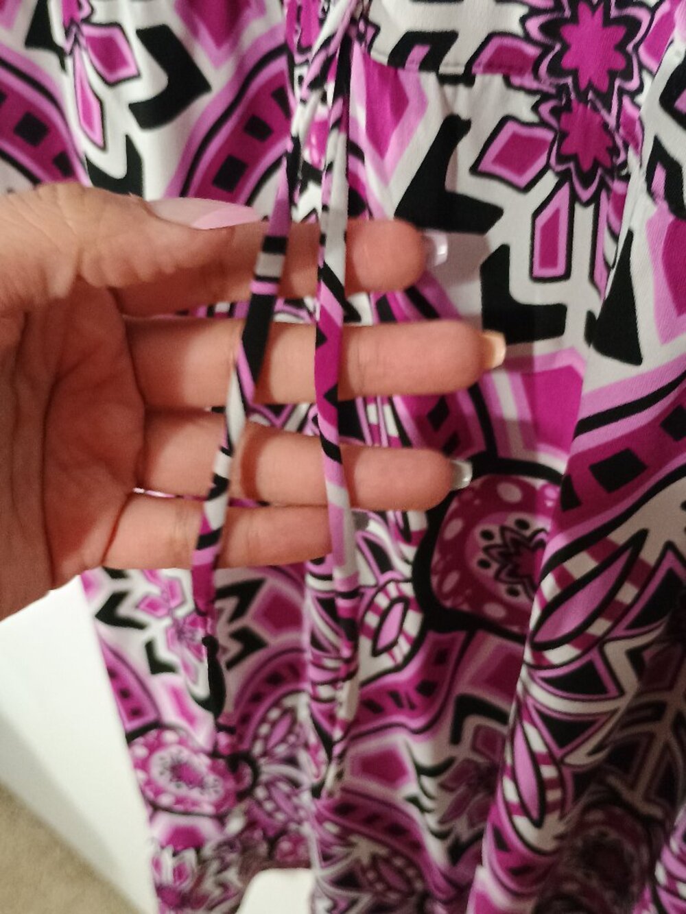 I.N.C. International Concepts Woman Pink Geometric Smocked Sleeveless Dress - Picture 7 of 8